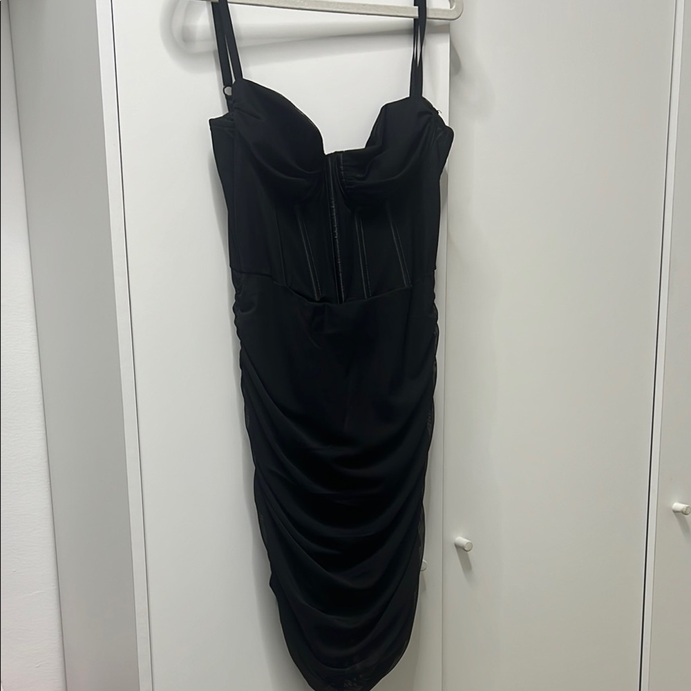 Elegant Black Corset Midi Dress never worn